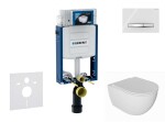 GEBERIT - Kombifix Set předstěnové instalace, klozetu Oudee a sedátka softclose, tlačítko Sigma50, chrom/alpská bílá SANI15CA3123