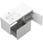 MEXEN/S - Orio koupelnová skříňka 100 cm s umyvadlem Otis levá, 1S, 1D, šedá mat/bílá mat 91A13-10047-3-BBFF62-W18L01