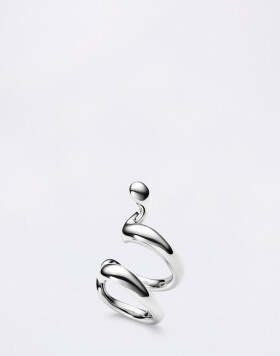 Maria Black Whirl Ear Cuff Silver Silver
