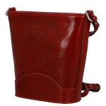Luxusní dámská kožená crossbody kabelka Sylva, červená