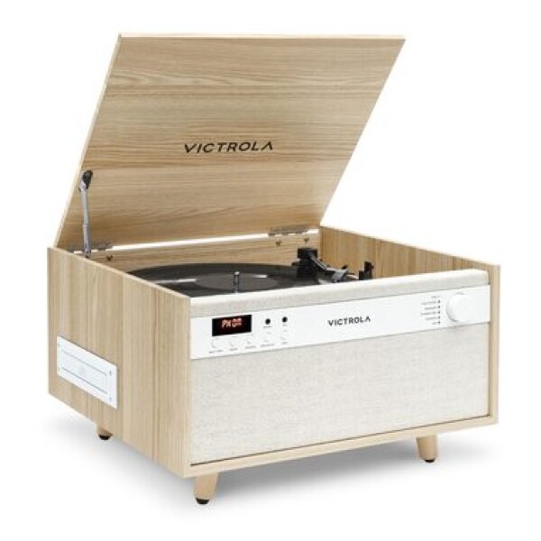 Victrola VTA-820SB-NAT-INT Century béžová / Gramofon / 3 rychlostní / BT / RCA / 3.5mm jack (5060647651138)
