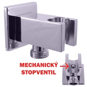 SLEZAK-RAV - Držák sprchy s integrovaným STOP ventilem, Barva: chrom/kov MD0751
