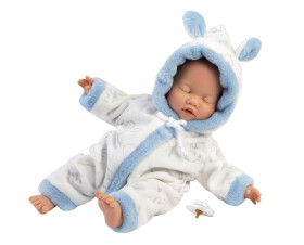 Llorens 63311 LITTLE BABY - spící realistická panenka miminko s měkkým látkovým tělem - 32 cm