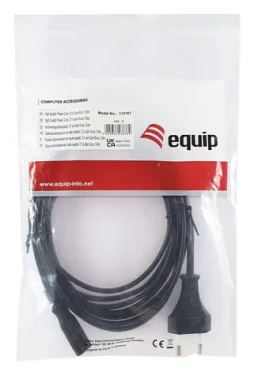 Equip Euro 2pin - C7 černý / Napájecí kabel / 3 m / 250 V / 2,5 A (112161)