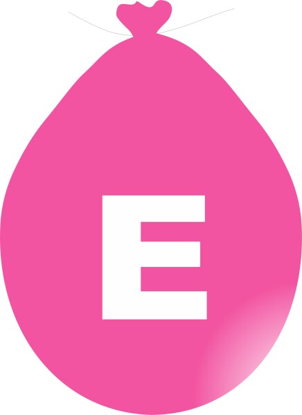 Balónek písmeno E růžové balonky.cz Balónek písmeno E růžové balonky.cz