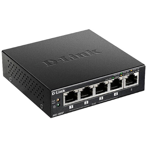 D-Link DGS-1005P/E DGS-1005P/E síťový switch 5 portů 1 / 10 GBit/s