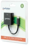 Manhattan USB-C 3.1 černý / Konvertor na VGA / rozlišení 1920 x 1200 / bez nutnosti napájení (151771)