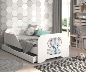 DumDekorace Dětská postel MIKI 160 x 80 cm se slonem