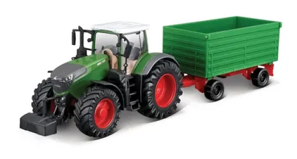 Bburago FARMLAND Traktor Fendt 1050 s dvoustranným sklápěcím přívěsem
