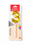 Cake star Dortová svíčka zlatá č.3