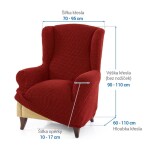 Super strečové potahy NIAGARA cihlová křeslo ušák (š. 70 - 95 cm)