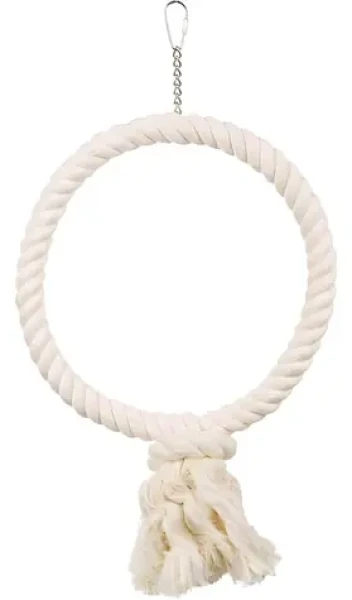 TRIXIE Závěsný bavlněný kruh s uzlem 25 cm / Hračka pro ptáky / přírodní materiály