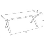 Jídelní stůl 180x90cm, mdf, šedý dub, HT-F4318 GREY
