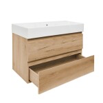 Koupelnová skříňka 2 zásuvková s umyvadlem SAT B-Way 99x50x45 cm dub mat BWAY2100OAKU2BI BWAY2100OAKU2BI