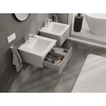 MEXEN/S - Rivel koupelnová skříňka 50 cm s umyvadlem Otis, 1 šuplík, reliéf , šedá mat/bílá mat 91A20-05023-1-BF62-W18M01
