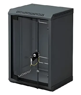 Triton 10" jednodílný 4U/260 mm černý / Nástěnný rozvaděč / celoskleněné dveře / IP30 / 20 kg (RBA-04-AS3-BAX-C1)