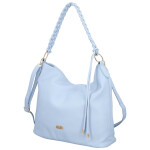 Moderní dámská koženková kabelka na rameno Bonnie, světle modrá