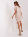 Béžové basic mikinové šaty s krátkým rukávem