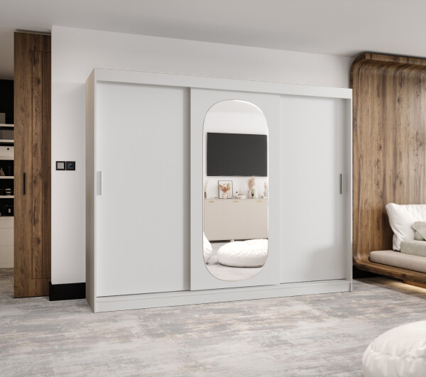 Šatní skříň Abi Royal Rozměry: 250 cm, Barva korpusu + barva dveří: Bílá + Bílá