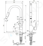 IDEAL STANDARD - Gusto Dřezová baterie s výsuvnou sprškou, Magnetic Grey BD416A5