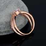 Elenys pozlacený prsten Třpytivé pásky 14k růžové zlato Velikost: 8 (EU: 57-58)