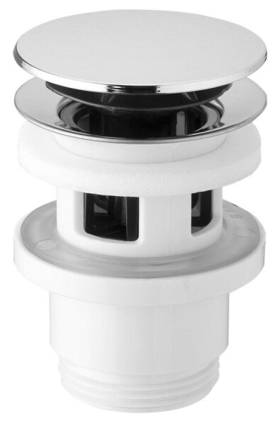 Bruckner - Umyvadlová výpust 5/4“, click-clack, velká zátka, 32-52, ABS/chrom 151.309.1