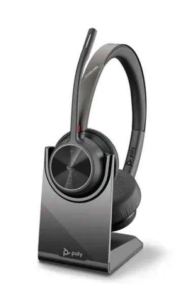 Poly Voyager 4320-M černá / Bezdrátová náhlavní souprava / mikrofon / dvě sluchátka / Bluetooth 5.1 / USB-C / MS Teams (77Z32AA)