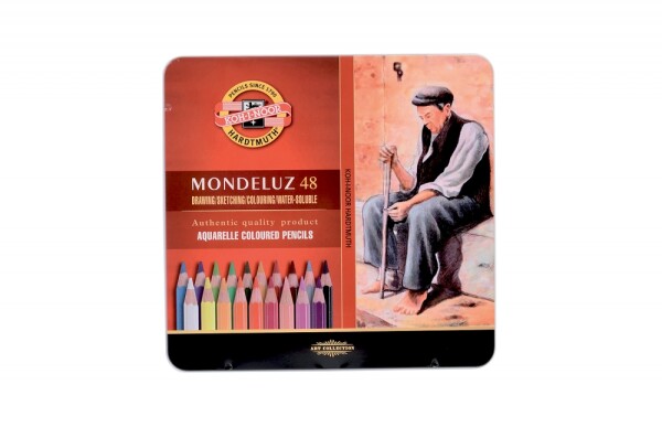 Akvarelové pastelky Koh-i-Noor MONDELUZ 3726 sada 48 barev v plechovém obalu