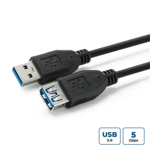 MicroConnect kabel USB3.0 A (M) - USB3.0 A (F) 3m černá / 5000Mbit/s (USB3.0AAF3B)