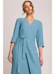 Šaty S396 zavazovací tyrkysově modré - Stylove M