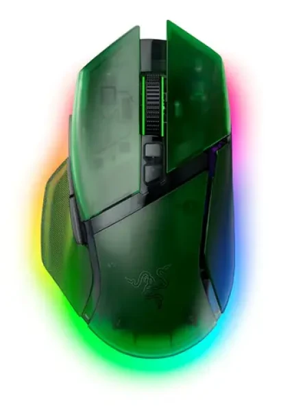 Razer Basilisk V3 Pro 35K zelená / Bezdrátová herní myš / optická / 35000 DPI / 11 tlačítek / USB-C / Bluetooth (RZ01-05240300-R3G1)