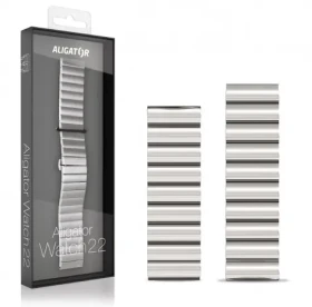 Aligator řemínek kovový 22mm, 22Aw0008