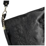 Módní dámská kožená kabelka na rameno Selin, černá