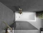 MEXEN/S - Next vanová zástěna FIX 100 x 150, grafit, zlatá kartáčovaná 895-100-000-00-40-55