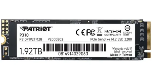 Patriot P310 1,92TB / SSD / M.2 2280 / PCIe Gen3 x4 NVMe (P310P192TM28)