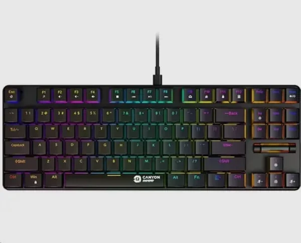 CANYON CND-SKB50-CS / Herní drátová klávesnice / mechanická / RGB / 87 kláves / CZ/SK layout (CND-SKB50-CS)