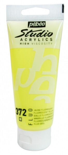 Akrylová barva Pébéo Studio Acrylic 100 ml - 372 žlutá fluo