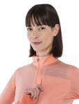 ICEBREAKER Wmns Merino 200 Realfleece™ Descender LS Half Zip, Glow/Tang/Cb (vzorek) velikost: S