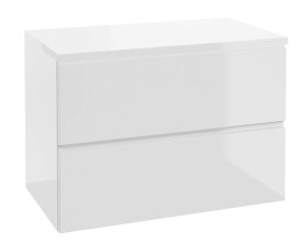 Kielle - Oudee Skříňka včetně desky pod umyvadlo 80x55x46 cm, lesklá bílá 50002S820