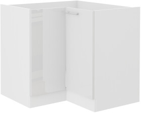 Spodní rohová skříňka Lara 90x90 ND 2F BB Barva korpusu: Bílá, Barva dvířek: Bílý lesk