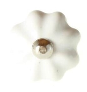 La finesse Porcelánová úchytka Cream Flower, bílá barva, porcelán 30 mm