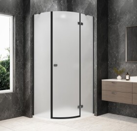 POLYSAN - GLOBE GUN METAL čtvrtkruhový sprchový kout 1000x800, matné sklo, pravé GB2180MRGM
