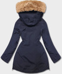 Tmavě modrá dámská zimní bunda parka (CAN-588) odstíny modré XL (42)