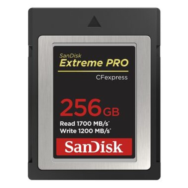 SanDisk Extreme Pro CF express 256GB / čtení: až 1700 MBs / zápis: až 1200 MBs (SDCFE-256G-GN4NN)