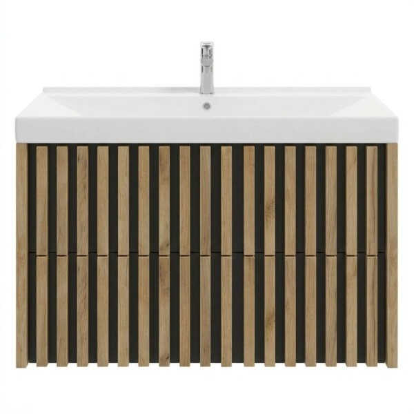 Koupelnová skříňka s umyvadlem SAT Delano 100x56x45 cm dub mat DELANO100ZDCUM DELANO100ZDCUM