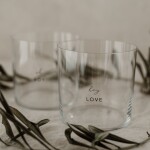 Eulenschnitt Sklenice na vodu Boy / Love 350 ml – set 2 ks, černá barva, čirá barva, sklo