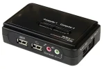 StarTech 2-portový USB KVM switch s audiem / KVM switch / 2x PC / USB / audio / kabely součástí balení (SV211KUSB)