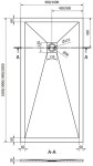 MEXEN/S - Stone+ obdélníková sprchová vanička 200 x 100, bílá, mřížka černá 44101020-B