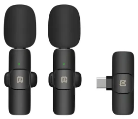 Puluz PU3151B černá / Klopový mikrofon / sada 2 ks / bezdrátový / USB-C / 2,4 GHz (PU3151B)
