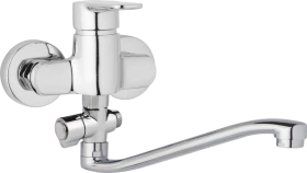 JB Sanitary Nástěnná umyvadlová a sprchová baterie MIRAM, rozteč 100 mm, otočný přepínač, bez příslušenství, S ramínko 300 mm M10 32 40